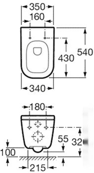 Унитаз Roca The Gap 346477000 + 801472001 с пневмокрышкой