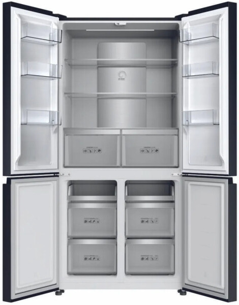 Холодильник с морозильником HARPER RH6966BW (black glass)