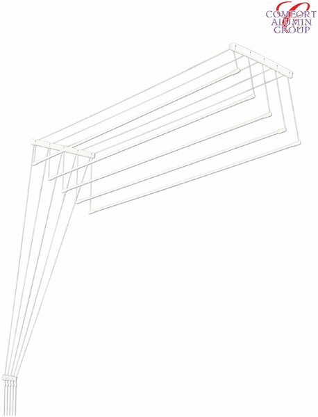 Сушилка для белья Comfort Alumin Euro Premium потолочная 6 прутьев 230 см Лифт (алюминий/белый)