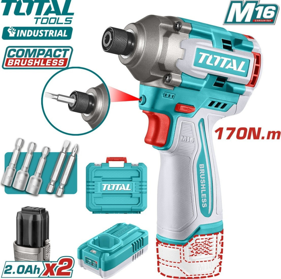 Винтоверт Total TIRLI16178 (с 2-мя АКБ, кейс)