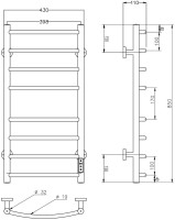 Полотенцесушитель Roxen Santi BK-109AW-8T 11030-4385B (черный)