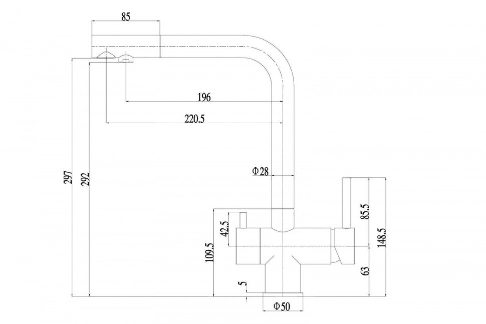 Смеситель ARFEKA AF SDS-03SS304 BLACK GRAFIT