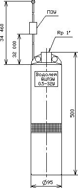 Скважинный насос Водолей БЦПЭУ 0,5-32 У