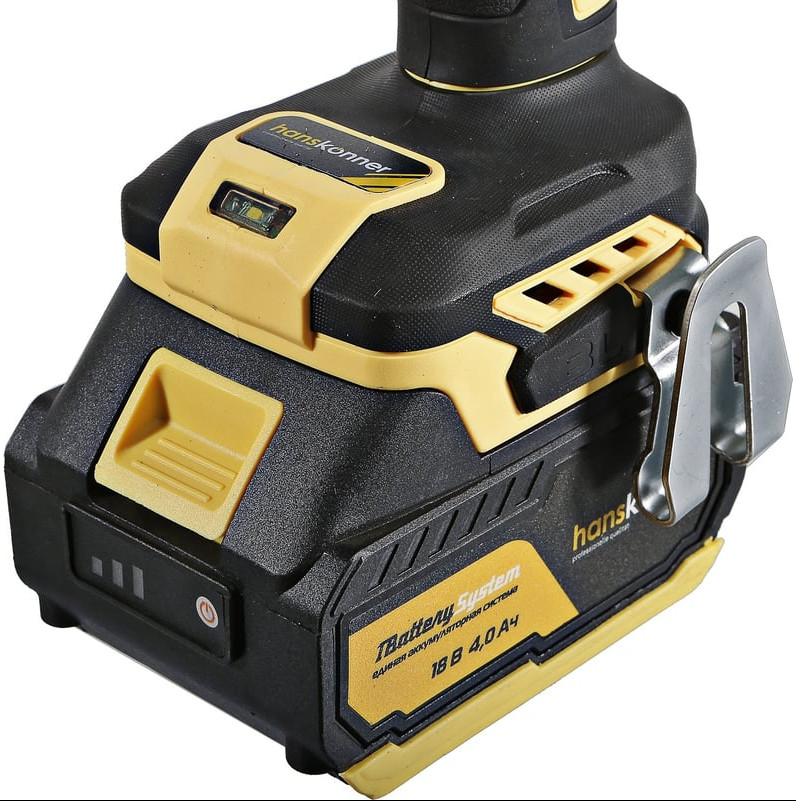 Ударная дрель-шуруповерт Hanskonner HCD18165BLI (с 2-мя АКБ, кейс)
