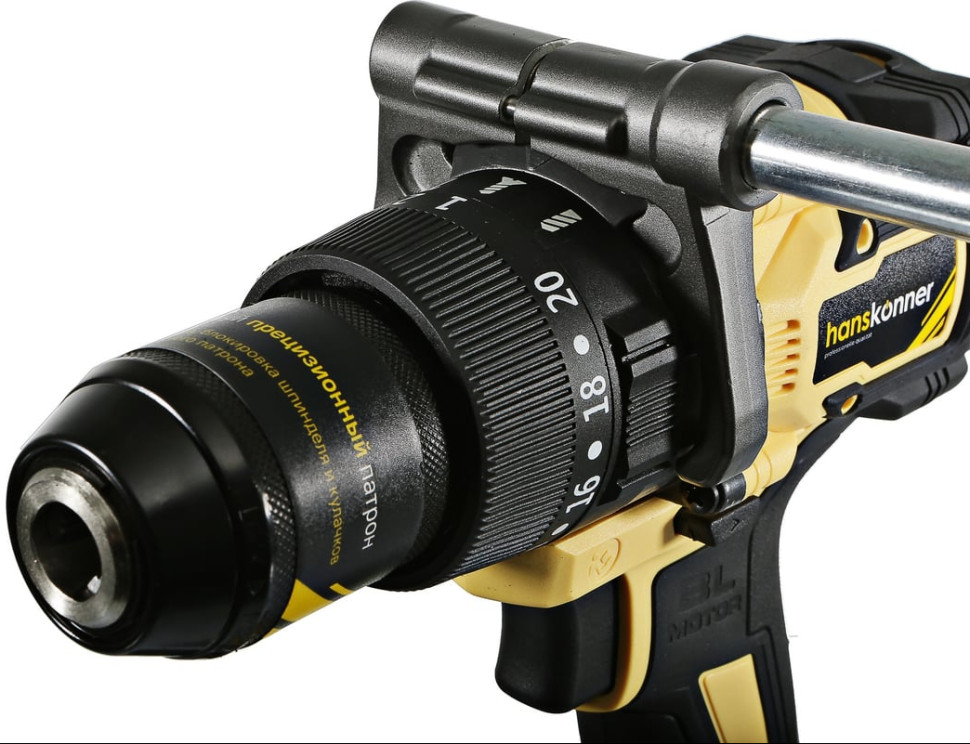 Ударная дрель-шуруповерт Hanskonner HCD18165BLI (с 2-мя АКБ, кейс)