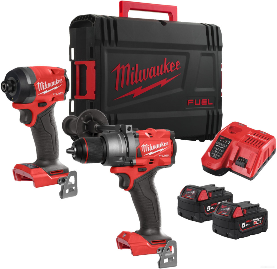 Milwaukee M18 FPP2A3-502X Fuel 4933480873 (шуруповерт, винтоверт, 2 АКБ, кейс)