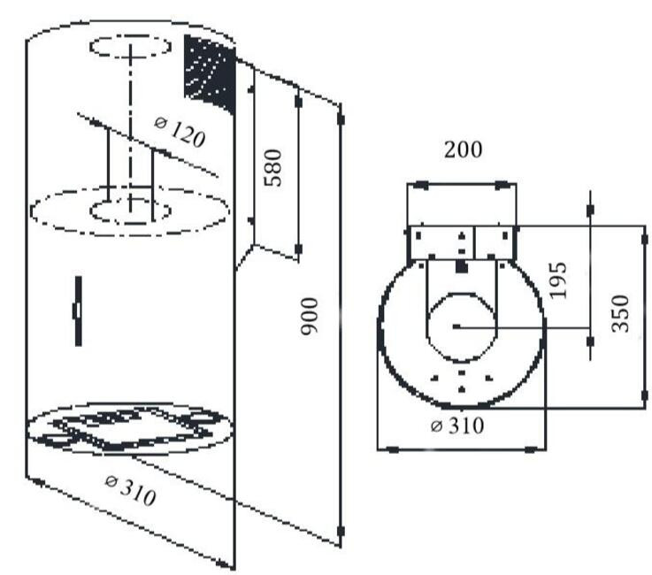 Вытяжка Weissgauff Tubus 90 BL