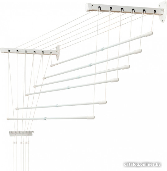 Сушилка для белья Comfort Alumin Group Универсальное крепление телескопическая Лифт 6 прутьев 120-200см (алюминий/белый)