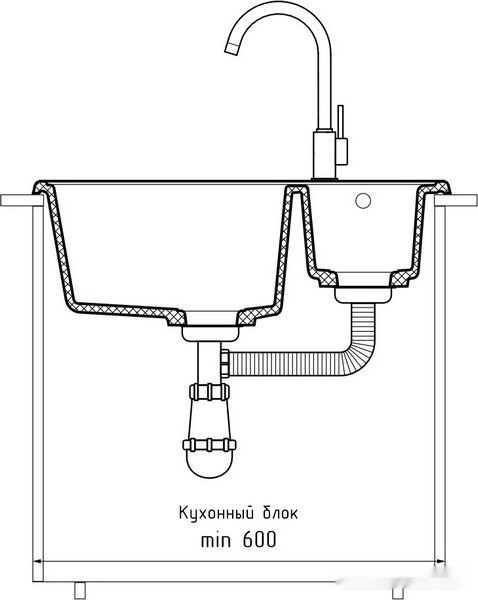 Кухонная мойка GranFest QUARZ Z-09 (темно-серый)