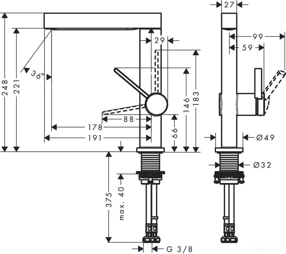 Смеситель Hansgrohe Finoris 76060670