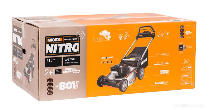 Газонокосилка Worx WG761E (с 4-мя АКБ)