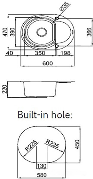 Кухонная мойка Elleci Easy 310 (Bianco Titano 68)