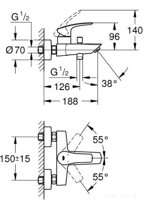 Смеситель Grohe Eurosmart 33300003