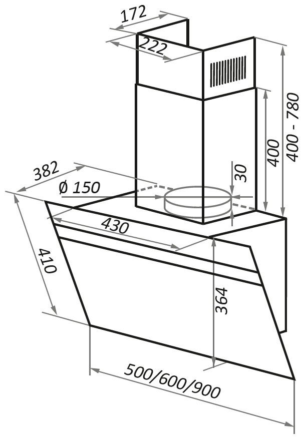 Вытяжка Maunfeld Medway 60 (черный/сатин)