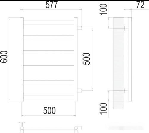 Полотенцесушитель Terminus Аврора П6 500x600 бп (золото)