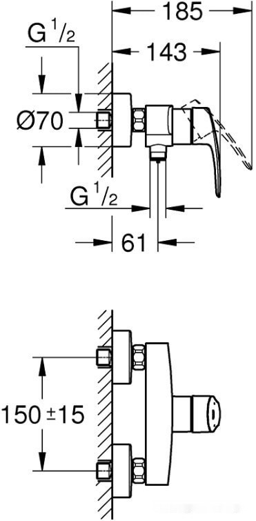 Смеситель Grohe Eurosmart 33555003