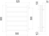 Полотенцесушитель Terminus Вега П6 500x600 50 бп (хром)