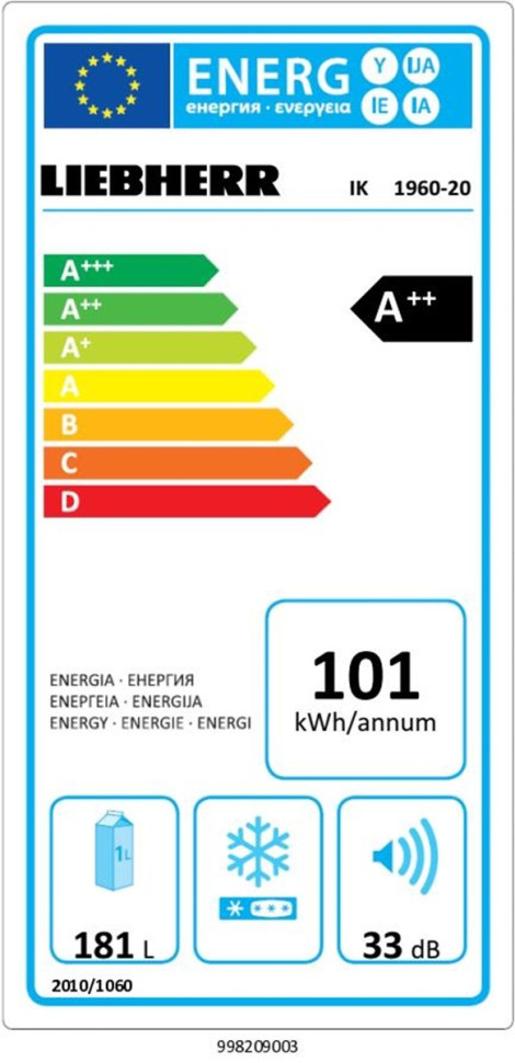 Однокамерный холодильник Liebherr IK 1960