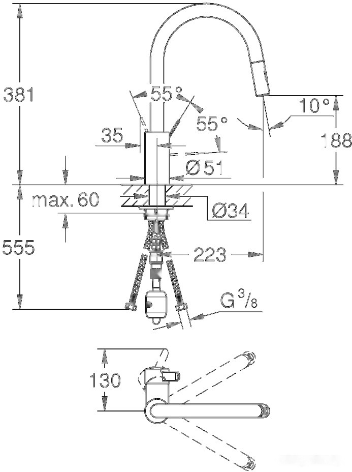 Смеситель Grohe Eurosmart Cosmopolitan 31481001