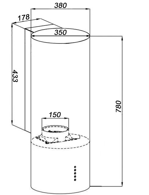 Вытяжка Grand&Germes Aston 35 (нержавеющая сталь)