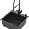 Кухонная мойка Roxen Simple 560220-50B PVD оружейная сталь (с коландером и дозатором)