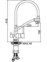 Смеситель Ledeme L4855B-2 (черный/черный)