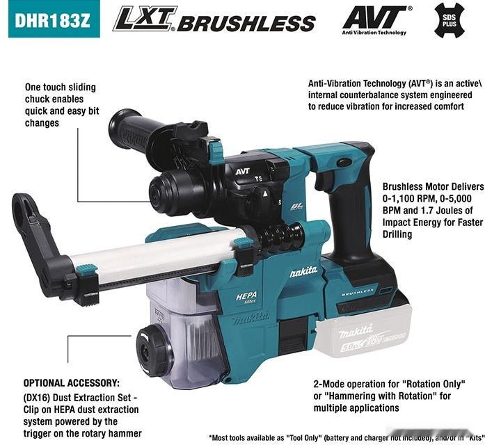 Перфоратор Makita DHR183Z (без АКБ)