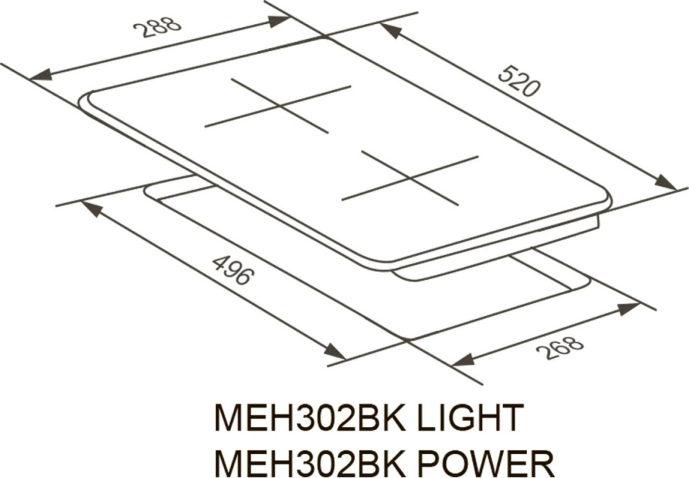 Варочная панель Meferi MEH302BK Light