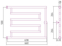 Полотенцесушитель Сунержа High-Tech model &quot;L+&quot; 500х650 30-4052-5065