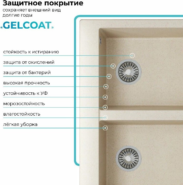 Кухонная мойка Polygran Brig 790 (кремовый)