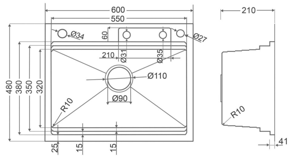 Кухонная мойка Roxen Stage Plus 560250-60 многофункциональная 8 в 1 (60*48/сатин)