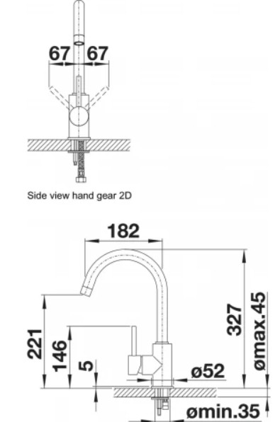 Смеситель Blanco MIDA черный матовый 526649