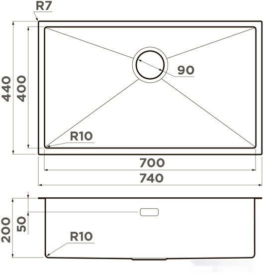 Кухонная мойка Omoikiri Taki 74-U/IF IN (нержавеющая сталь)
