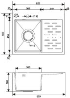 Кухонная мойка РМС MRK-6350L (с дозатором)