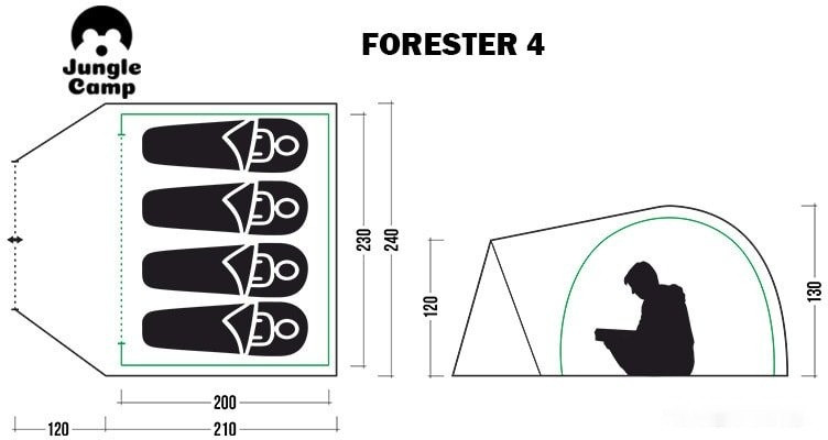 Палатка Jungle Camp Forester 4 (камуфляж)