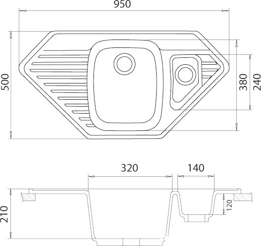 Кухонная мойка Gerhans E10 (Black)