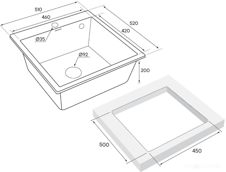 Кухонная мойка Paulmark Praktisch PM105152-GRM