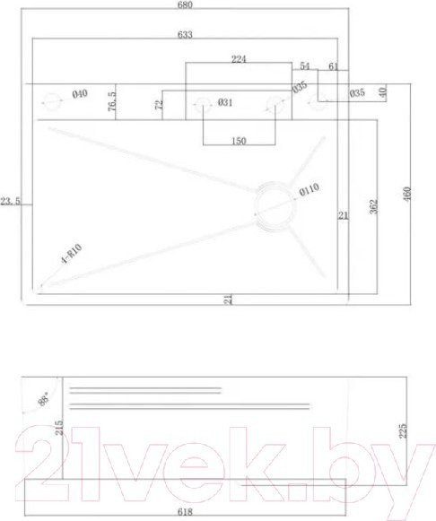 Кухонная мойка Abber Wasser Kreis AF2194B (черный матовый)