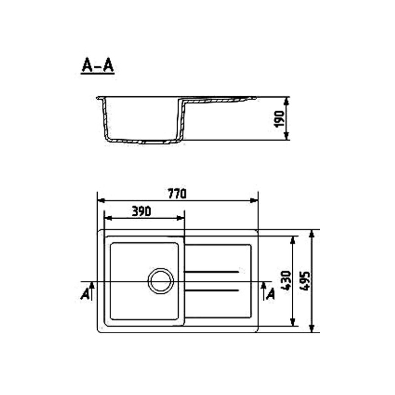 Кухонная мойка Ulgran U-507 308 (ЧЕРНАЯ)