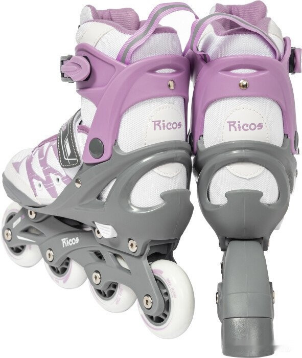 Роликовые коньки Ricos Stream PW-153A S (р. 33-36, белый/лиловый)