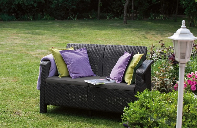 Садовый диван Keter Corfu Love Seat (коричневый)