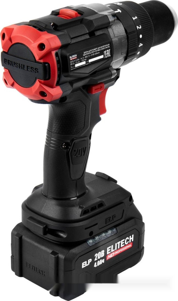 Ударная дрель-шуруповерт Elitech CD 20BL2 E2201.042.02 (с 2-мя АКБ, кейс)