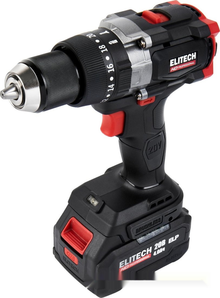 Ударная дрель-шуруповерт Elitech CD 20BL2 E2201.042.02 (с 2-мя АКБ, кейс)