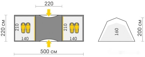 Палатка Talberg Base 4 Sahara