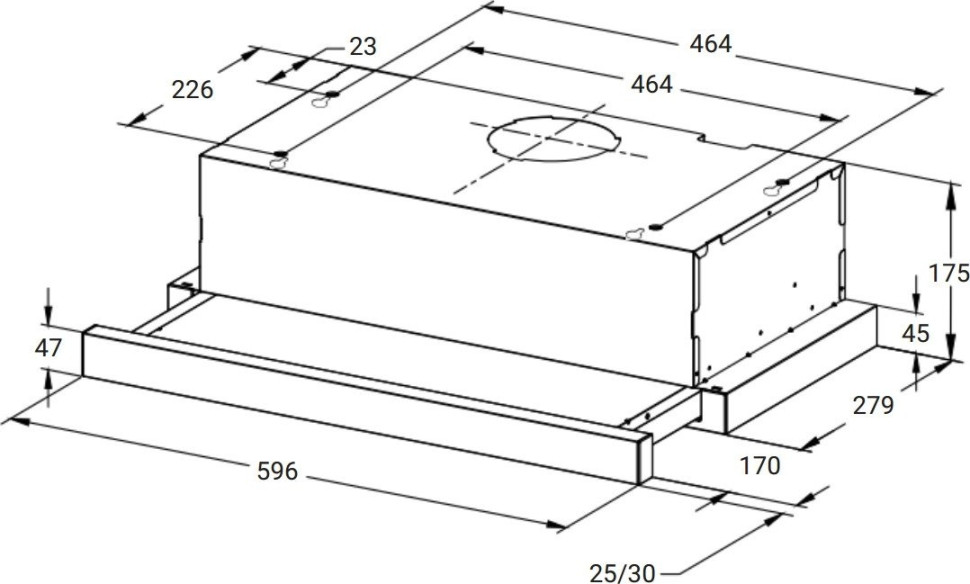 Вытяжка Weissgauff TEL 600 TC BL