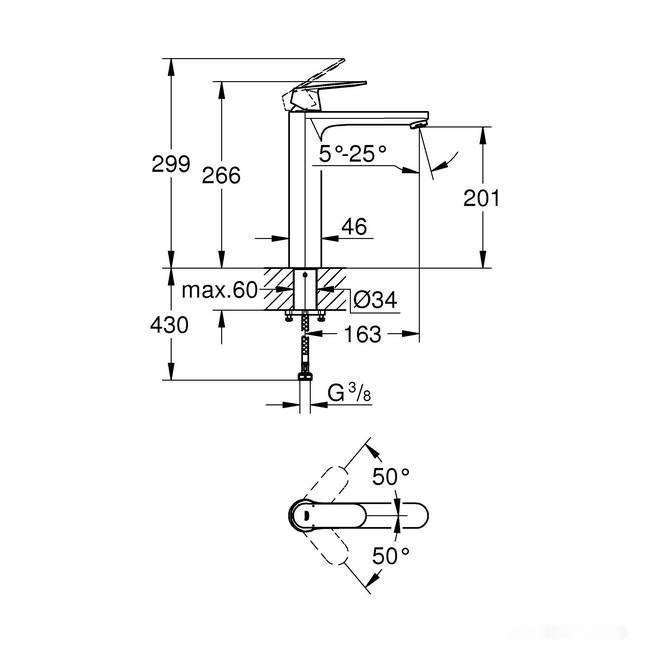 Смеситель Grohe Eurosmart cosmopolitan 23921000