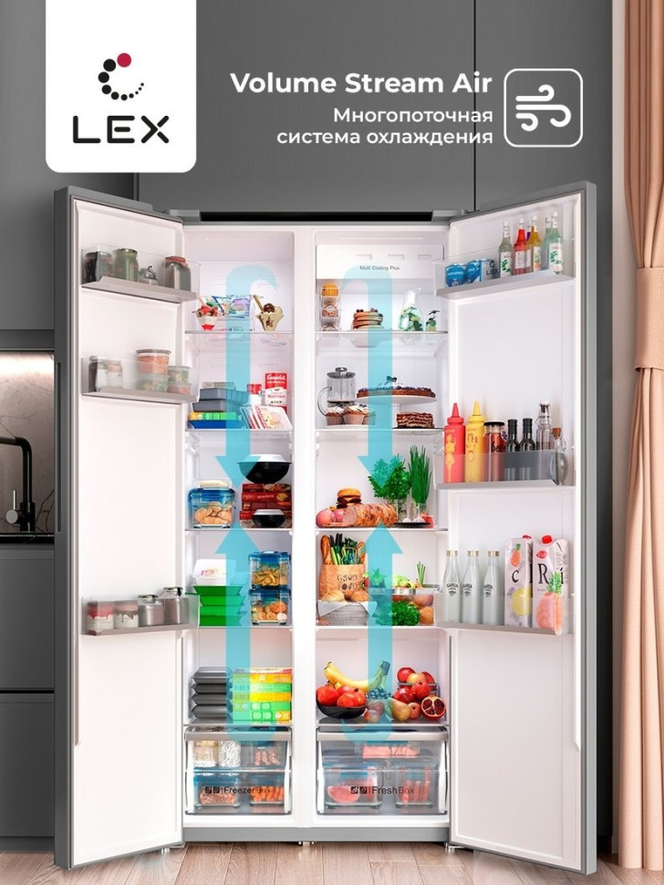 Холодильник side by side LEX LSB530GLID wind
