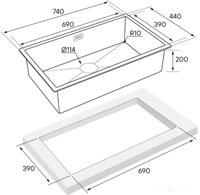 Кухонная мойка Paulmark Koher PM807444-GM