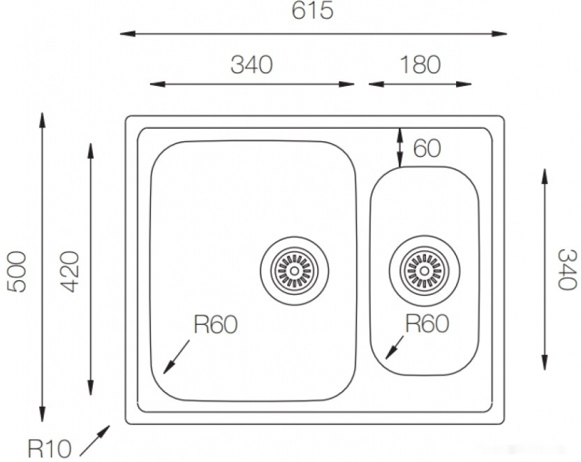 Кухонная мойка Zorg ZLL 6150-2 (микродекор)