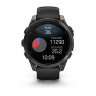 Умные часы Garmin Fenix 8 Sapphire, Titanium 47мм (угольно-черный DLC, пепельно-черный силиконовый ремешок)